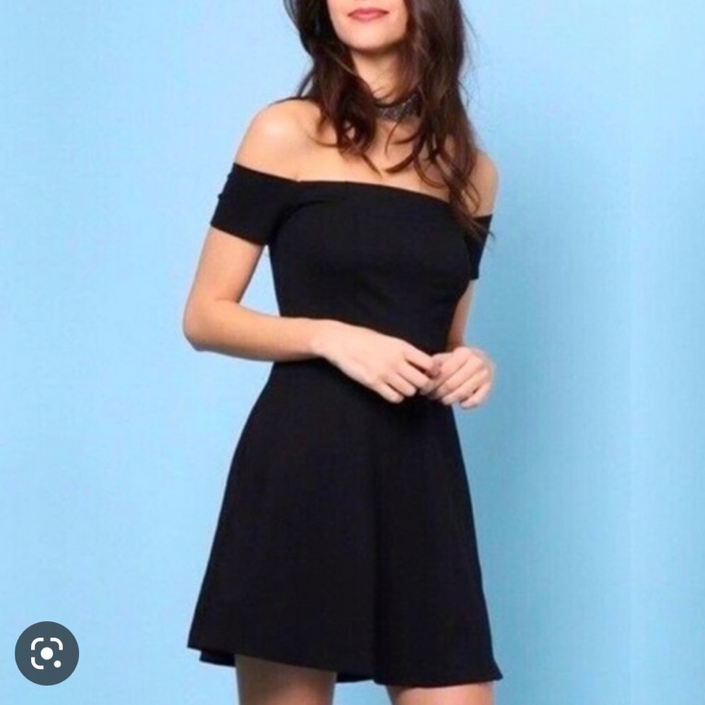 Free People Black Mambo Off the Shoulder Mini Dress Size Small